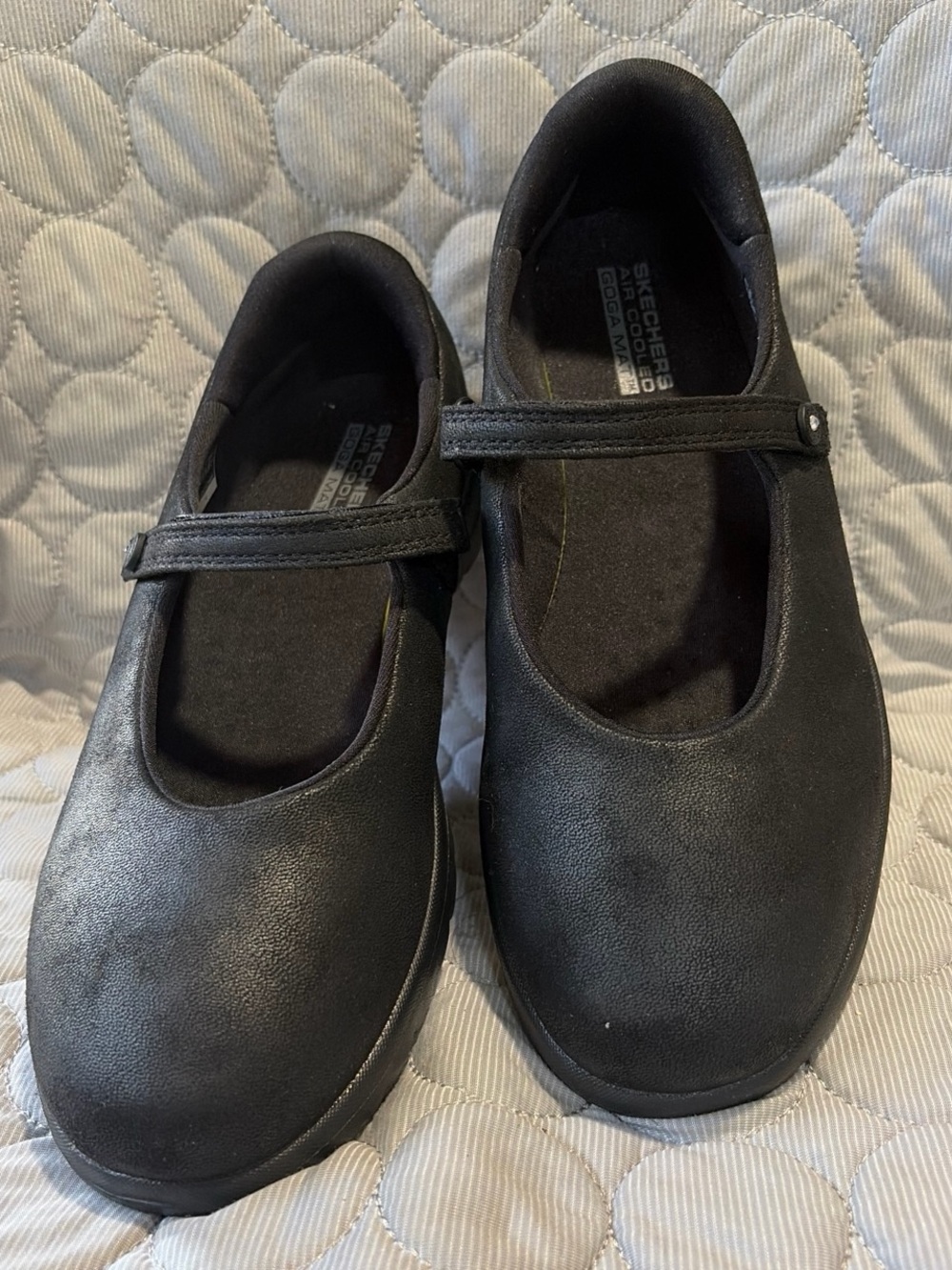 Skechers Women's Black Mary Jane Slip-On Flats with Strap